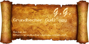Grundbecher Gyöngy névjegykártya